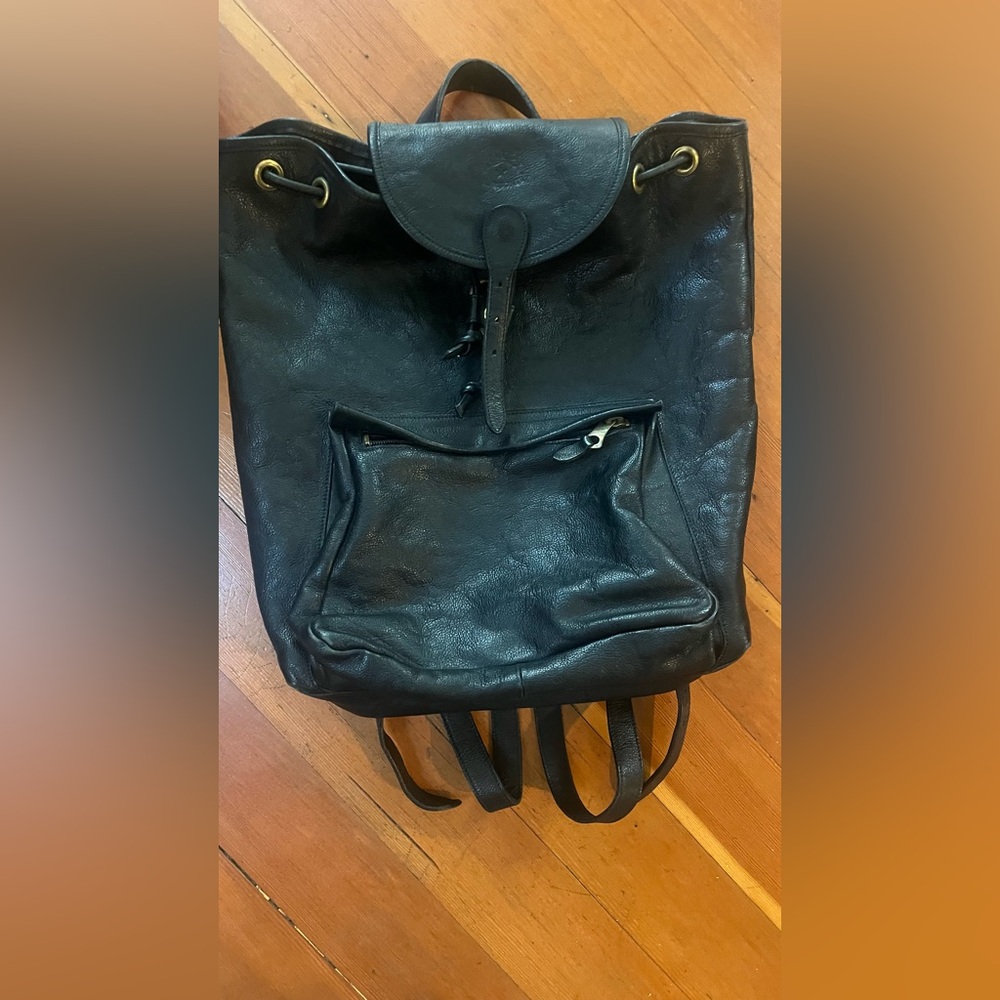 Il Bisonte black leather backpack vintage  made in Italy